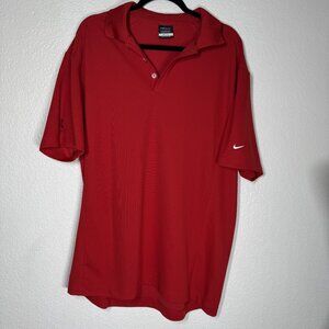 Sunday Red Mens Nike Golf Red Performance Polo Shirt XL Dri-Fit Embroidered Kram